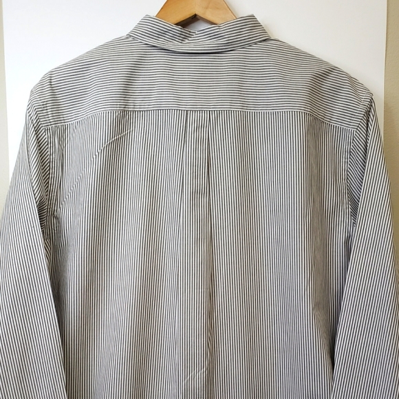 George Brown and White Stripes Poplin Long Sleeves Dress Shirts for Men XL - Picture 5 of 7
